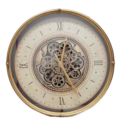 retro-metal-golden-wall-clock