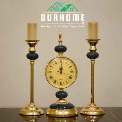 emerald-gold-candle-stand-with-clock-set